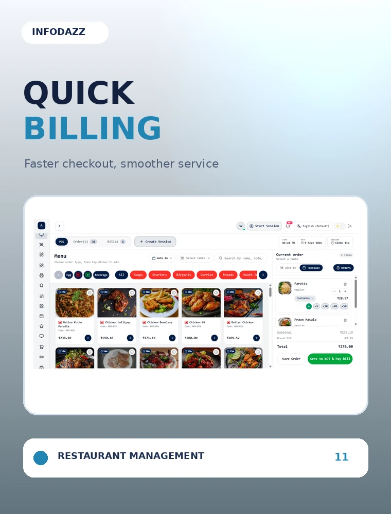 Resto POS - Quick Billing & Settlement